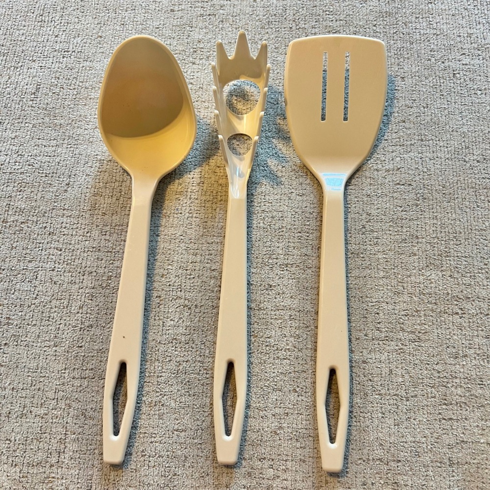 Tailor Made Products 3pc Kitchen Utensil Set‎ Almond Nylon Spoon Pasta Spatula